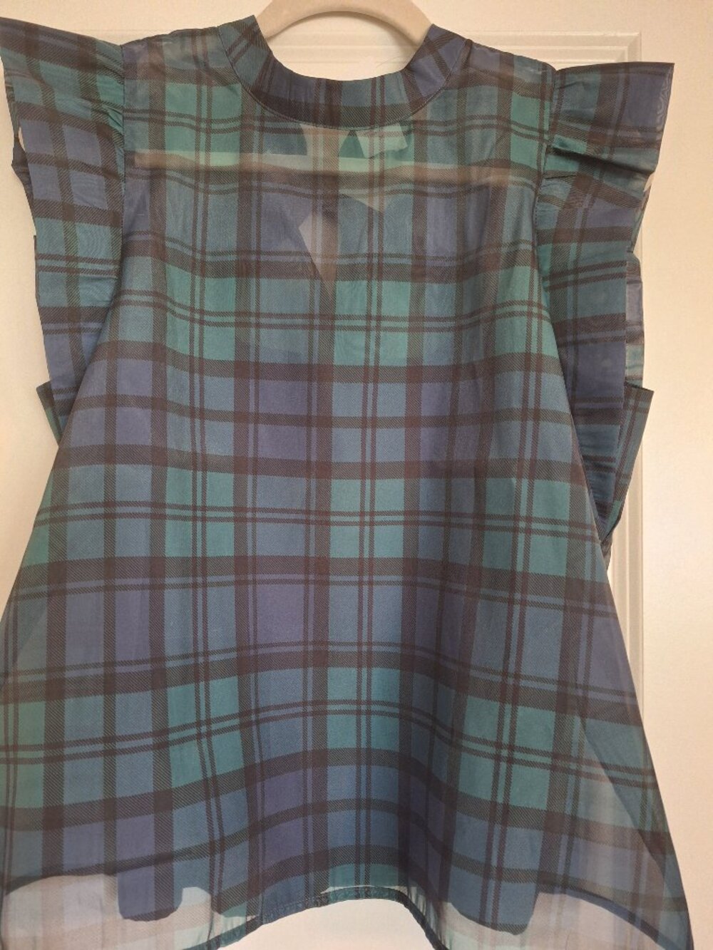 NWT Loft plaid ruffle top